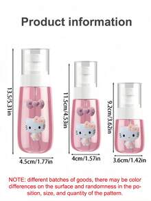 Sanrio Valentine's Day Christmas Hello Kitty Cartoon Cute 30ml/60ml/100ml DIY Self-Adhesive Sticker Travel Portable Spray Bottle Lotion Dispenser Pressure Bottle Press Bottle Kitty Dispenser Bottle (Some Parts May Be Random)