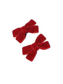 2pcs Flocked Bow BB Hair Clips, Cute Pet Accessories For Long/Short Hair Cats & Dogs - Multicolor - View 6