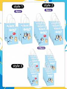 Bluey إمدادات حفلة بموضوع بلوي - هالوين، ، عيد الميلاد والأعياد، أكياس ورقية بشكل كلب، أكياس حلوى، أكياس تسوق، أكياس هدايا عيد الميلاد، أكياس تعبئة الشاي الأزرق، القهوة والمشروبات، أكياس هدايا الحفلات، أكياس تذكارية للحفلات