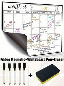 Dry Erase Magnetic Fridge Calendar (Reusable), Whiteboard Magnets, Monthly Home Planner Reminder Calendar Menu Magnetic Fridge, Magnetic Dry Erase Calendar, Kitchen Decor, Monthly Planner Fridge Plan, Home Chart And Menu Fridge Accessories