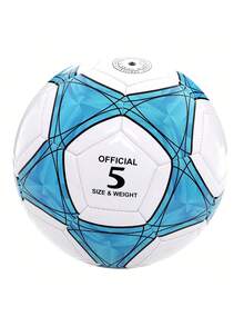 Soccer Ball For Adults Size 5 Of Excellent Quality - Blue / White - View 4