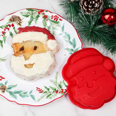 Silicone Cake Molds For Christmas, Santa Claus-Shaped Cake Cookies, And Christmas Pudding