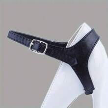 2-Pack Adjustable Silicone High Heel Straps - Women's Fashion Shoes Anti-Slip Ankle Straps, Comfortable Soft Elastic Design, Easy Installation, Prevents Accidental Slipping, Enhances Stability, Durable Material, Fashionable Style - 黑色 - 查看 5