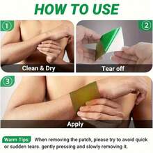 1box Natural Herbal Wormwood Patches For Neck, Shoulders, Waist & Knee Joints, Soft Non-Woven Fabric, Green - Easy Application, Ginger & Mugwort Extract