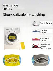 2/1pc 360° Washing Machine Shoe Bag, Suitable For All Shoe Types, Such As Sneakers, Canvas Shoes, Kids Shoes, Men's Shoes, Women's Shoes, Etc. Contains Rich Wool To Prevent Deformation, Machine Washable, Air Dry, Protective Laundry Bag/Bathroom Accessories/Daily Household Essentials/Travel Back To School Essentials