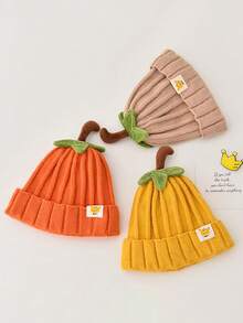 [Baby Hat]Winter Warm Thick Elastic Pumpkin Hat, Lightweight Soft Ear Protection, Autumn/Winter Daily Outdoor Holiday Cold-Proof Gear - Multicolor - View 5