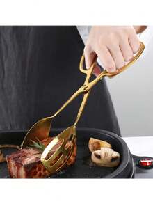 1 szt. 10-calowe szczypce do sałatek ze stali nierdzewnej, szczypce do grilla, szczypce do bufetu samoobsługowego, przybory cateringowe na wesela i imprezy