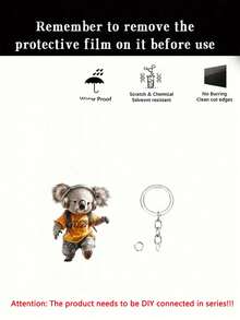 Ein Känguru mit Kopfhörern 2D Kristall Anhänger - lebendiges gelbes Outfit, lustiges Auto Accessoire. Perfekt für Zuhause, Rucksack, Schlüsselanhänger Dekoration. Ausgezeichnete Geschenkidee. Rucksack Dekoration | Süßes Design | Kristall Taschenlanyards mit ID-Halter Auto Accessoires Taschencharms