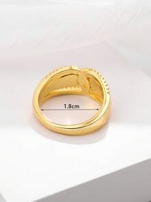 1pc Fashion Copper Zirconia Ring For Women Wear Suitable As A Gift For Friends