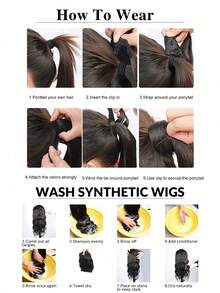 Easy-To-Use 14" Wavy Ponytail Extension- Natural Curly Synthetic Hairpiece For Women, Lightweight& Secure Clip-In Design - Multicolor - View 6