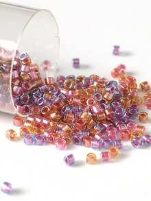 1.6毫米11/0 Delica 珠子10克玻璃种子珠光泽彩虹色日本11/0 Delica 珠子适用于手链首饰制作