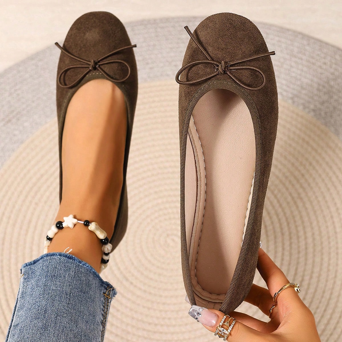 Bailarinas planas de bajo empeine para mujer, mocasines cómodos de estilo retro francés, para primavera/otoño 2025