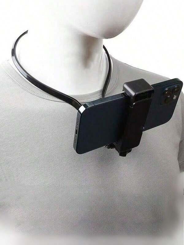 1pc Necklace-Style Phone Holder & Stand, For Selfie, Sports POV Shooting, Fishing, Outdoor Travel Recording, Motorcycle Riding Compatible With IPhone, Android Phone, Gift For Birthday, Family, Friends Phone Stand Phone Accessories