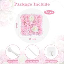 Light Pink 3D Flower Wall Backdrop  Wedding Rose Floral Wall Backdrop For Bridal Shower Birthday Party Wedding Rose Floral Photo Background Valentines Christmas Decorations - 淺粉色 - 查看 4