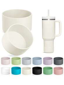 1 件/2 件硅胶保险杠保护套，适用于 Adventure 40 盎司和 IceFlow 20 盎司 30 盎司，硅胶保护水瓶底套，兼容 Tumbler - 無色 - 查看 23