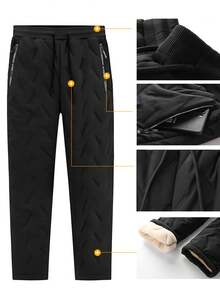 Women's Plus Size Thermal Lined Straight Leg Sweatpants, Warm And Comfortable Casual Pants For Winter