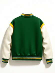 Unisex Baseball Jacket, Embroidered, Loose Fit, Versatile, Suitable For Spring, Autumn, Winter, Couples, Grunge