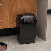 JOY - Bote de Basura Rectangular, Pack de 2, con Tapa de Balancn, para Mantener la Limpieza en el Hogar Oficina, 13 Litros de Capacidad, Plstico Libre de BPA, Negro - NEGRO - Ver 2