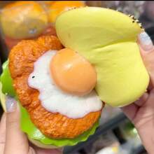1pc Beef Burger Squeeze Toy For Adults,Hamburger,Food, Squishy, Fake Food, Squishy Toy,Beef Burger,Croissant, Low-Resilience Hamburger Multi-Layer Model Toy Stress Relief Gadget, Educational Toy, Realistic PU Material Detachable Relaxation Item