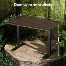 Adjustable Height Standing Computer Desk, Wood - Chocolate Brown - View 3