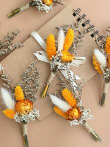 12 Pcs Mini Dried Flower Bouquet, Fall Decor Homeand And Room Decor , Bridesmaid Proposal Flower Girl Gift Box,Boho Wedding Table Centerpieces,Small Dry Pampas Grass For Vase Decor, Tiny Dried Flowers For Birthday Cake Decor