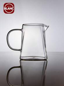 1pc Glass Coffee Pot, Pour Over Coffee Pot, Hand Brew Transparent Sharing Pot Coffee Maker, Household Large Capacity Tea Pot Water Kettle, Coffee Accessories - Square Cup - View 1