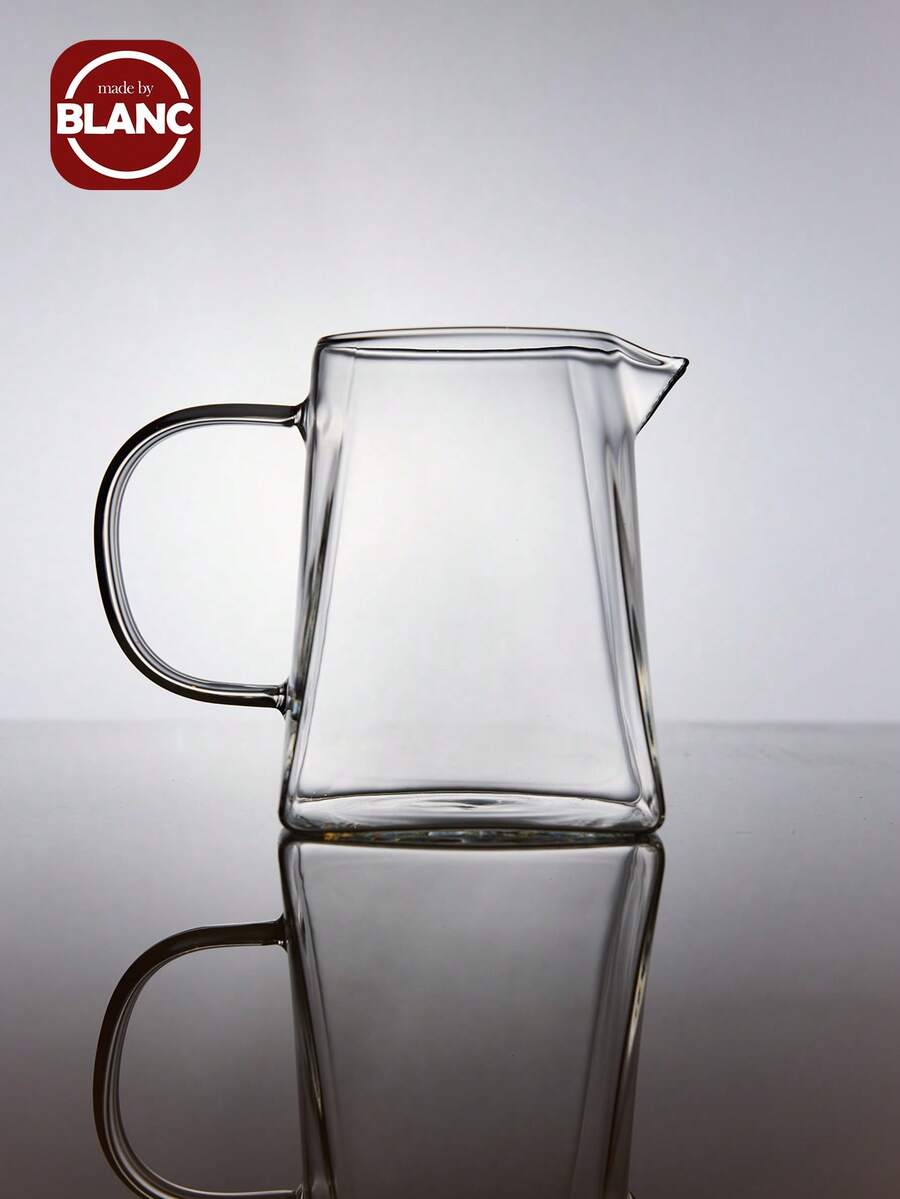 1pc Glass Coffee Pot, Pour Over Coffee Pot, Hand Brew Transparent Sharing Pot Coffee Maker, Household Large Capacity Tea Pot Water Kettle, Coffee Accessories - Square Cup - View 1