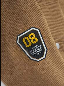 1pc Men's Corduroy Collar Long Sleeve Jacket, Fleece Lined Winter Coat, Comfortable For Autumn/Winter, Versatile For Commuting, Machine Washable, Christmas Gift, Old Money Style