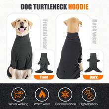 Abrigo de invierno para perros, pijama de forro polar cálido, suéter de perro de Body entero suave para clima frío, pijama a prueba de viento con cuello alto para perros pequeños, medianos y grandes - Multicolor - Ver 8
