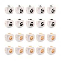 10pcs 12mm Simple Style White Base Black Letter + White Base Gold Letter Silicone Beads, DIY Jewelry Making Initial Letter Festival Gift Decorative Beads