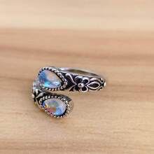 1pc Stainless Steel Crystal Spoon Ring, Bohemian Vacation Beach Party, Mother's Day Girlfriend Elegant Gift