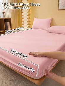 2/3 Pcs Printed Fitted Sheet Set, Bedding, Bed Sheet Set, Soft And Comfortable Bedding, Room Decor, Mother's Day Decor, Skin-Friendly Bed Cover Set For All Season, Domitory Bedding Set, Mattress Protector For Bedroom, Mother's Day Gift, Fits For Twin Full King Queen Size Bed, 1 Fitted Sheet And 2 Pillowcases, Back School Bedding, Machine Washable - 彩色 - 查看 50
