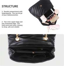 Women Shoulder Bag, Fashionable Quilted Vegan Leather Crossbody Purses With Adjustable Chain Designer Purses-2025 - S,綠色 - 查看 4