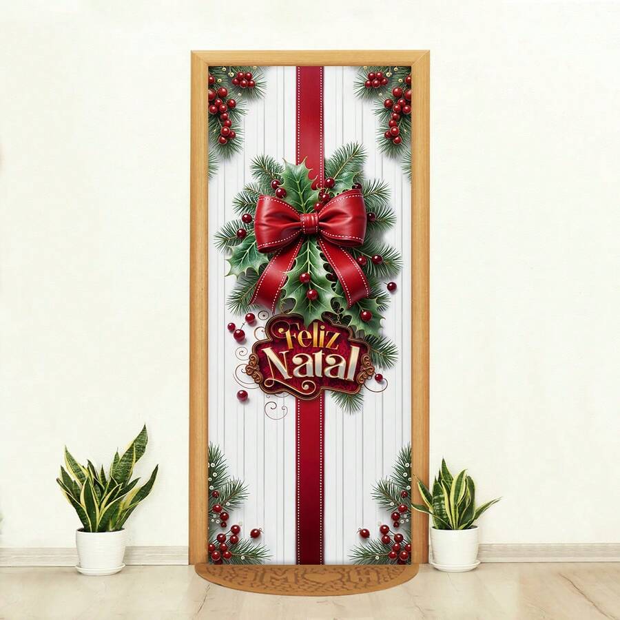 Decorative Christmas Door Cover In Sublimated Fabric 0.85x2.10 - CP-450 - View 1