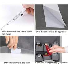 15-Pocket Fridge Storage Organizer Bag, Hanging Refrigerator Organizer Bag With Large Fabric Pockets For Plates, Utensils, Spices, Napkins And Other Daily Necessities, Suitable For Most Household Fridges, Dorms, Offices, Kitchens, And Schools