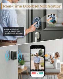 Arpha 5-In-1 Smart WiFi Door Lock With Camera Doorbell, Fingerprint Keyless Entry, App Control Keypad, 2-Way Audio, Auto Lock, Weatherproof Handle Set Silver - Silver - View 4