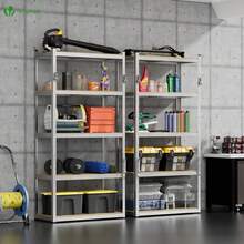 Garage Storage Racks - סט של 2 עם ווים - ראה 2