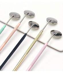 Gương nha khoa nhiều màu, Gương tròn, Gương soi miệng, Dụng cụ nha khoa chuyên nghiệp, Có thể tái sử dụng, Gương cầm tay, Gương mi bằng thép không gỉ, Thiết kế mỏng cho không gian chật hẹp, Kính chất lượng cao, Hình ảnh chính xác, Không có hình ảnh trùng lặp, Vật liệu bền, Thích hợp cho việc nối mi và khám răng - Nhiều màu - Xem 6