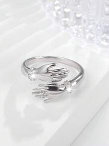 1pc Fashionable Embrace With Both Hands Ring For Women Wear Suitable As A Gift For Friends