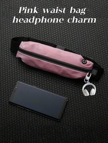 1pc Waterproof Outdoor Running Hidden Waist Bag With Large Capacity And Layered Design; Rope Zipper Head Design For Smooth And Unclogged Belt Earphone Hole Design; Versatile Equipment For Fitness, Cycling, Commuting, Traveling; Sports Key Card Position; Sweat-Proof And Non-Stick To