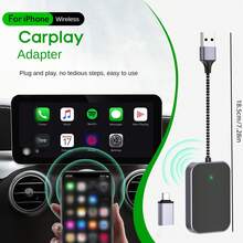 Fuallwin 无线 Carplay 适配器，有线转无线，用于车载导航、语音控制、音乐播放、低延迟、蓝牙连接。需要原车有线 Carplay。更多兼容型号，请查看 Apple/Android 在线手册。