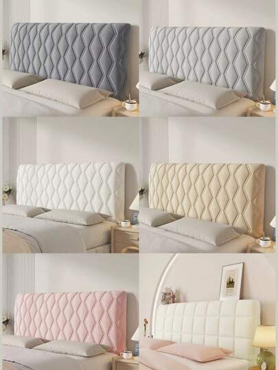 1 Velvet Thickened Headboard Cover For Full Queen California King Bed, Quilted Headboard Cover Soft Dust Protective Cover For Bedroom Decoration, Washable, Long Protective Cover With Cushion, Fits King Size Bed, Elastic Filling, Elegant Double Bed, Single Bed, Suitable For Wooden Bed, Couples.