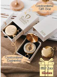 Personalized Engraved Compass With Custom Name, Best Man Proposal Gift, Groomsmen Wedding Favor, Customizable Compass With Optional Engraved Wooden Gift Box, Perfect Keepsake For Groom, Anniversary, Graduation, Or Travel Lover