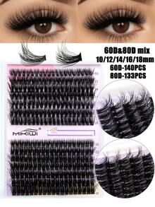 1310Pcs High Capacity Lashes Kit 5 Trays D Curl Fluffy Lash Clusters Eyelash Extension Gift Kit Multiple Styles Mixed Length Eyelash Curler Set Spike Lashes With 2 Lash Bond&Seal 2 Lash Removers 1Tweezers 30 Lash Brush 1 Lash Curl,DIY Fluffy Eyelash Extension At Home With Spike Lashes,Bottom Lashes - màu đen - Xem 6