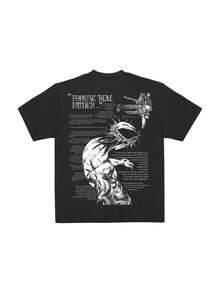 Forgive Them, Father Graphic T-Shirt Unisex Casual Crewneck Religious Artwork Steel Ball Run -  Manga - Inspired Jesus Spiritual Statement Pullover - 黑色 - 查看 1