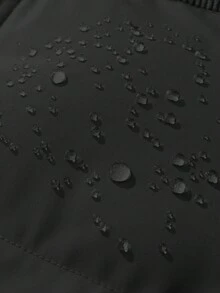 Men's Solid Color Long Sleeve Zip Front Casual Hooded Padded Winter Coat, Daily Casual Commute, Street Fashion, Fall - Black - View 9