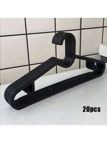 20/10 Pcs Non-Slip Ultra-Thin Plastic Hangers, Versatile Clothes Drying Racks For Clothing Stores, Stylish Black/White Design, Maximize Wardrobe Space, Sturdy Notched Hangers For Secure Storage, Durable Load-Bearing Capacity, Ideal For Laundry Rooms, Perfect For Adult Coats, Suits, Shirts, Dresses, Essential For Holiday Organization, Perfect Gift For Valentine's Day, Mother's Day, New Year, And Valentine's Day, Enhance Your Closet With Functional Elegance, Optimize Your Space With These Must-Have Hangers For Every Season. - Multicolor - View 9