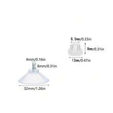 12个玻璃吸盘25/32/41毫米小吸盘透明PVC窗户吸盘不带钩重型吸盘带M4螺丝适用于浴室墙窗汽车遮阳牌照 - 透明白 - 查看 12