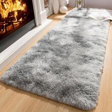 Soft Area Rugs For Livingroom Bedroom, Shaggy Plush Fuzzy Fluffy Carpet Furry Fur Rug, Modern Indoor Comfy Nursery Kids Dorm Home Decor Floor Mat, 2 X 6 Ft, Tie-Dyed Light Grey - 紮染淺灰色 - 查看 7