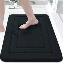 1 tấm thảm lót sàn phòng tắm chống trượt, chất liệu lông cừu san hô dập nổi, màu trơn đơn giản, thấm hút tốt, thảm xốp dày. - Nhiều màu - Xem 4